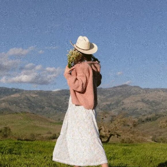 Sezane Emile Alpaca Wool Balloon Sleeve Cardigan in Molted Pink Size XS - Picture 4 of 11